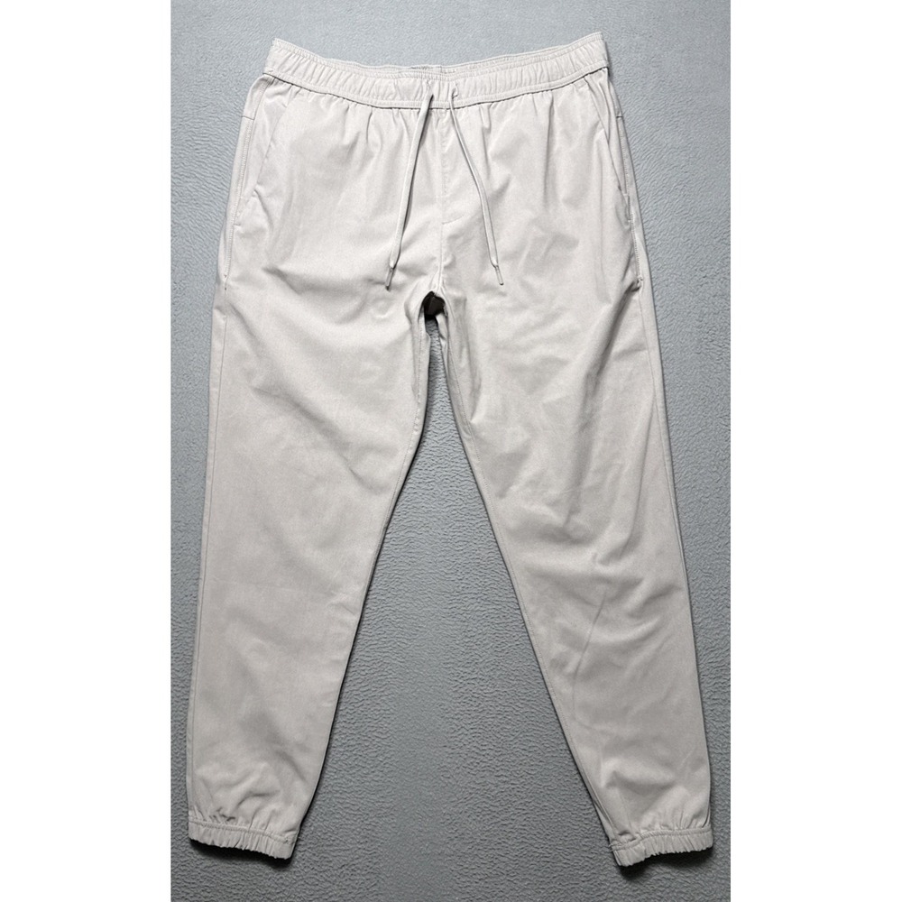 Roots Joggers Mens L (32x29) Beige Basic Neutral Minimalist Athleisure Pull On